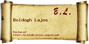 Boldogh Lajos névjegykártya